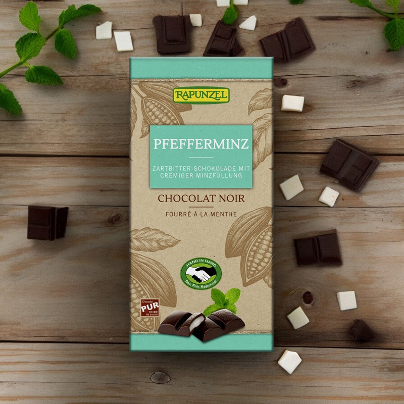 Chocolat noir fourré à la menthe BIO