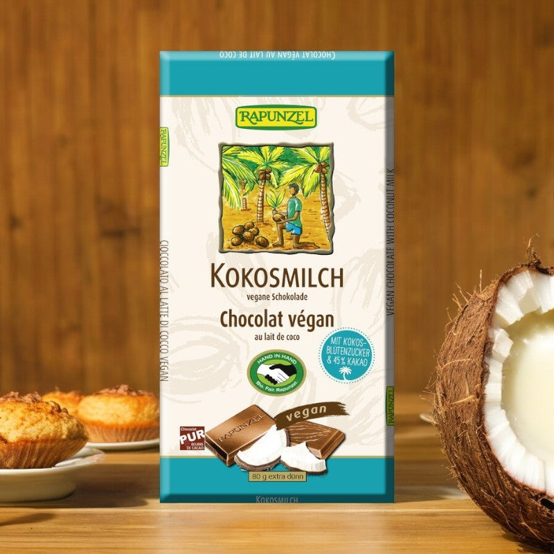Vegane Bio-Schokolade mit Kokosmilch - 80 g - Rapunzel