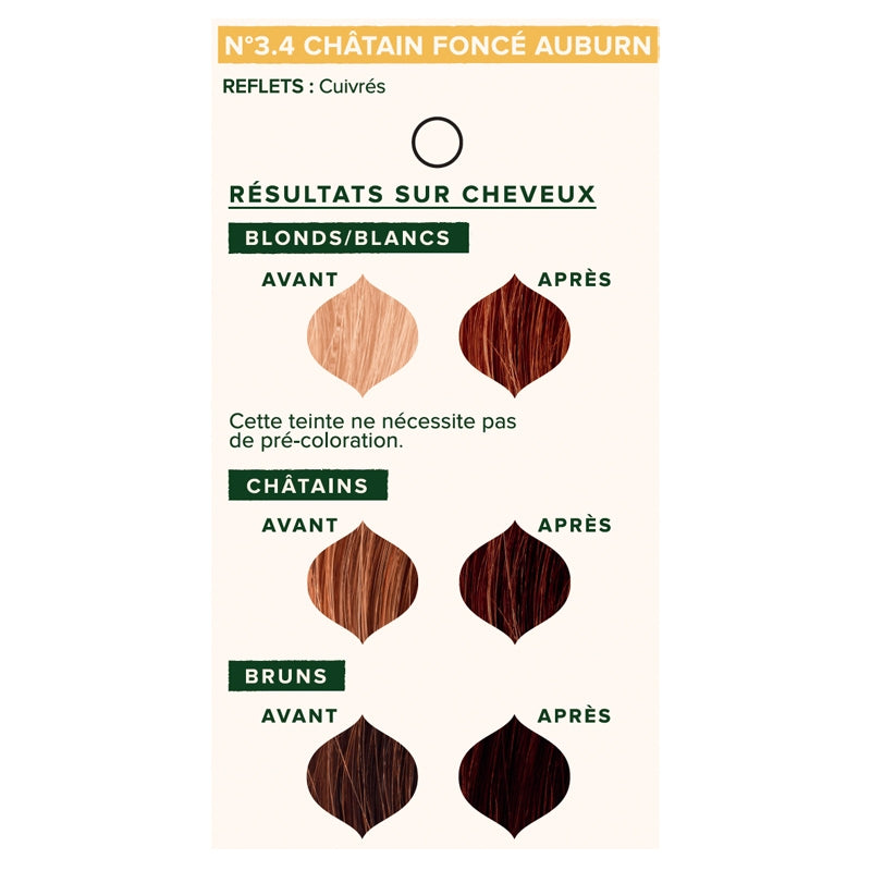 Emblica - Coloration végétale BIO N°3.4 châtain foncé auburn 100g