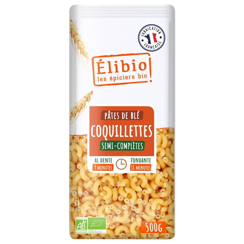 Elibio - Coquillettes semi-complètes BIO 500g