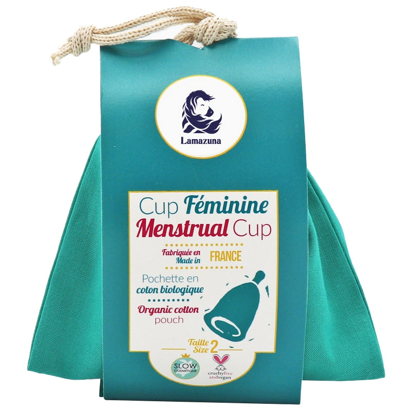 Coupe menstruelle Lamazuna Taille 2 - silicone médical, pochette verte intégrée