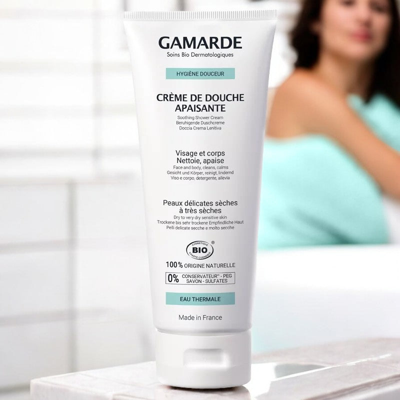 Gamarde - Crème de douche apaisante BIO - visage et corps - peaux délicates sèches - 200g