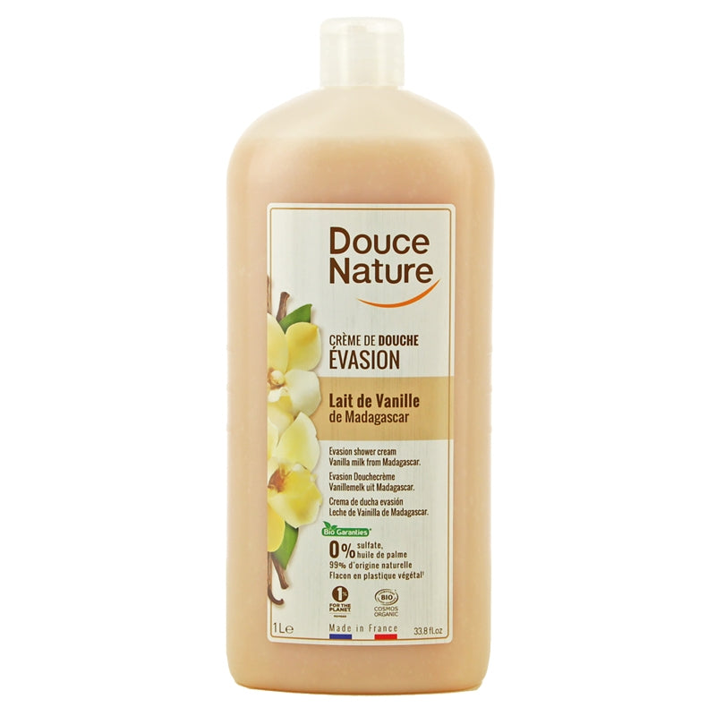Douce Nature - Crème de douche évasion BIO lait de vanille 1l