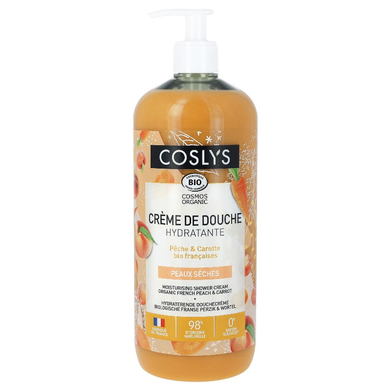 Coslys - Feuchtigkeitsspendende Duschcreme Pfirsich & Karotte BIO 1l