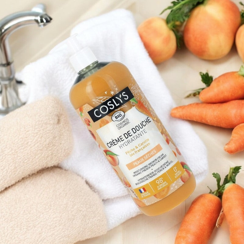Coslys - Feuchtigkeitsspendende Duschcreme Pfirsich & Karotte BIO 1l