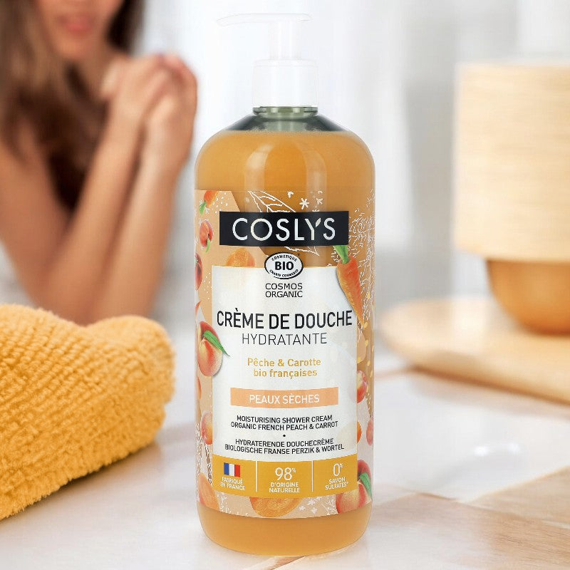 Coslys - Feuchtigkeitsspendende Duschcreme Pfirsich & Karotte BIO 1l