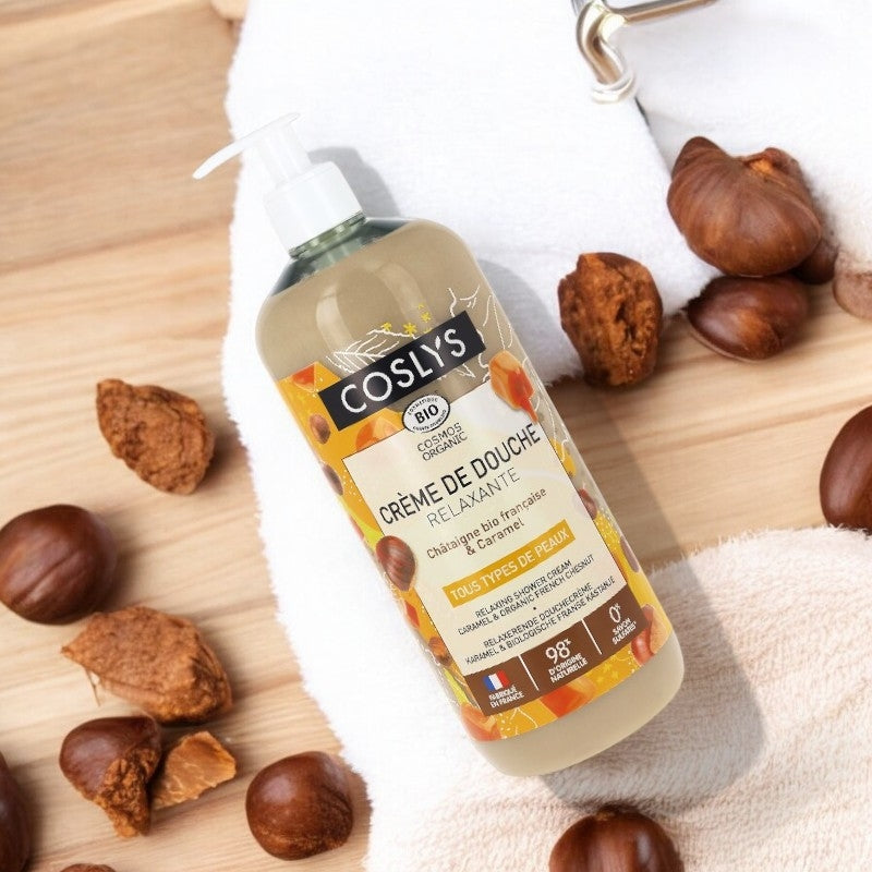 Coslys - Crème de douche relaxante BIO châtaigne & caramel 1l