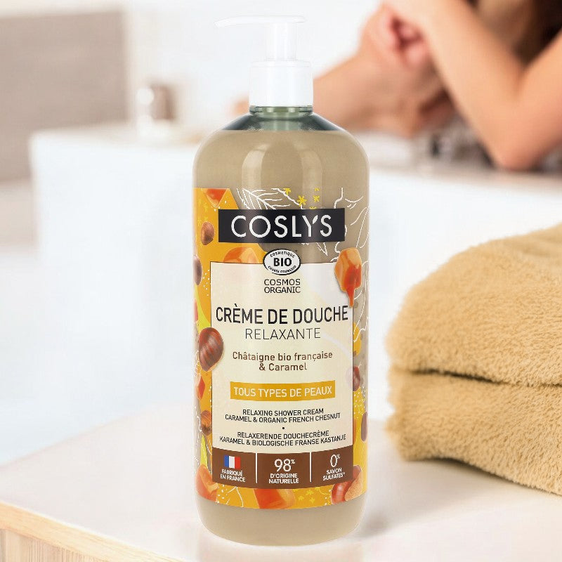 Coslys - Crème de douche relaxante BIO châtaigne & caramel 1l