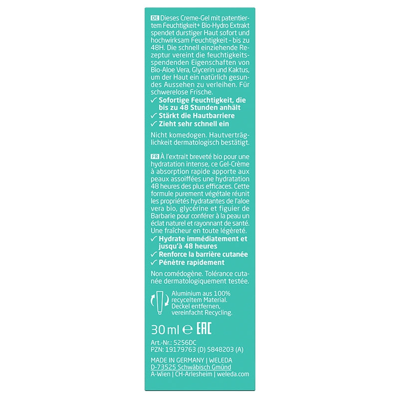 Feuchtigkeits-Gel-Creme 48H Aloe Vera BIO