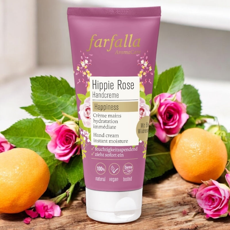 Farfalla - Crème mains BIO rose, iris, vanille & orange 50ml
