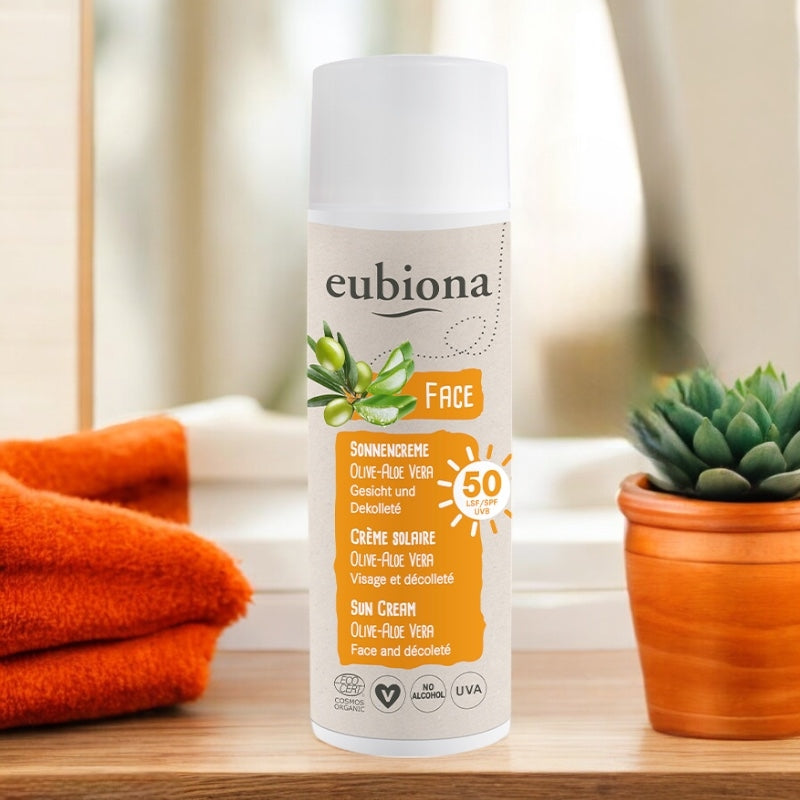 Eubiona - Sonnencreme Gesicht & Dekolleté BIO LSF 50 Olive & Aloe vera 50ml