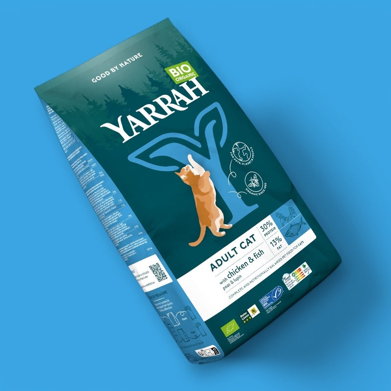 Croquettes poulet & poisson avec céréales pour chat BIO - 800g