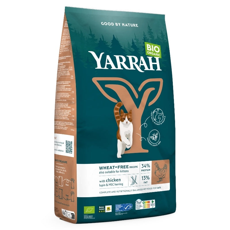 Croquettes poulet & poisson sans blé pour chat BIO - 2,4kg