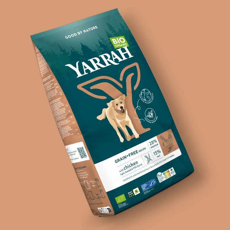 Bio-Hundefutter mit Huhn, getreidefrei, 10 kg - Yarrah