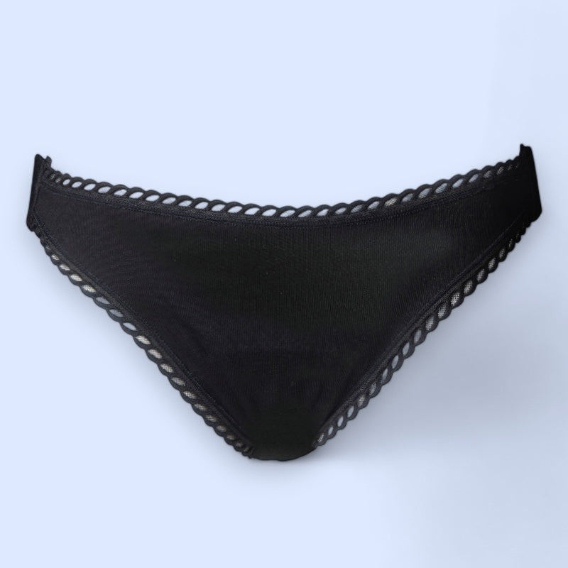 Anaé - Abnehmbarer schwarzer Menstruationsslip, Größe 44, mittlere Stärke
