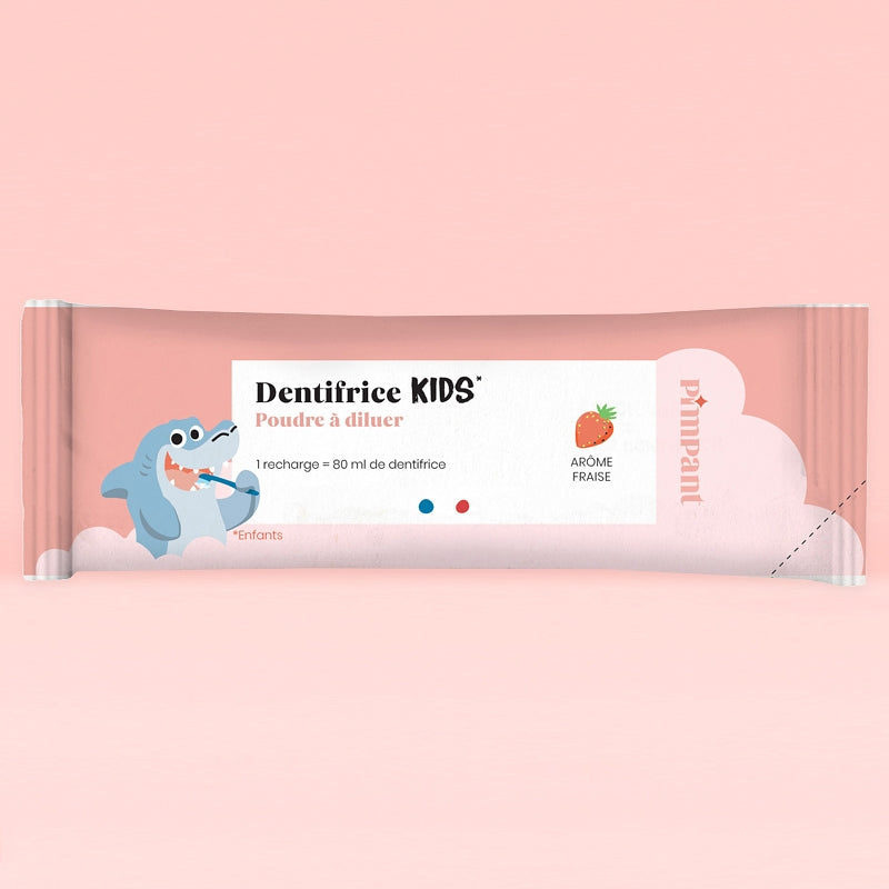 Dentifrice enfants poudre à diluer fraise avec fluor