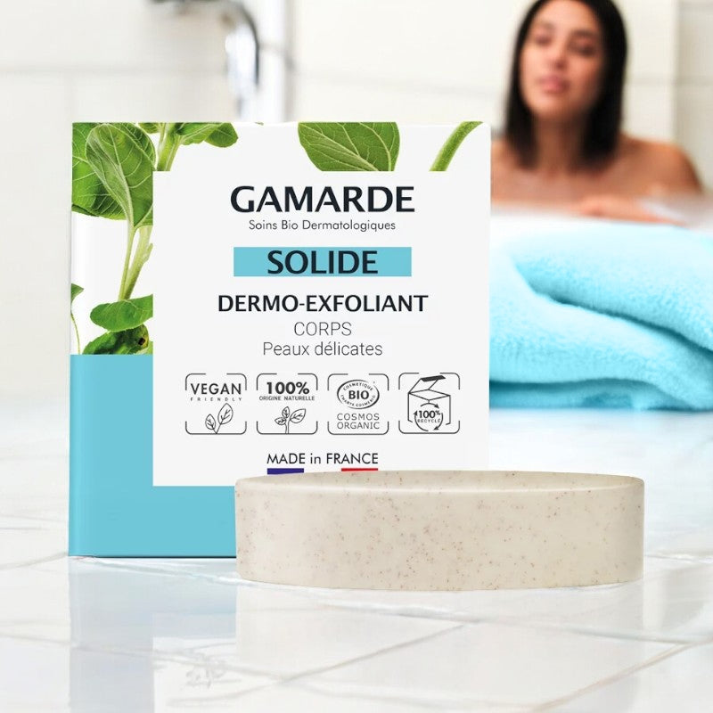 Gamarde - Dermo-exfoliant solide BIO - corps - peaux délicates - 93ml