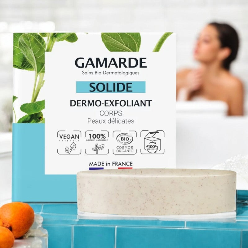 Gamarde - Dermo-exfoliant solide BIO - corps - peaux délicates - 93ml