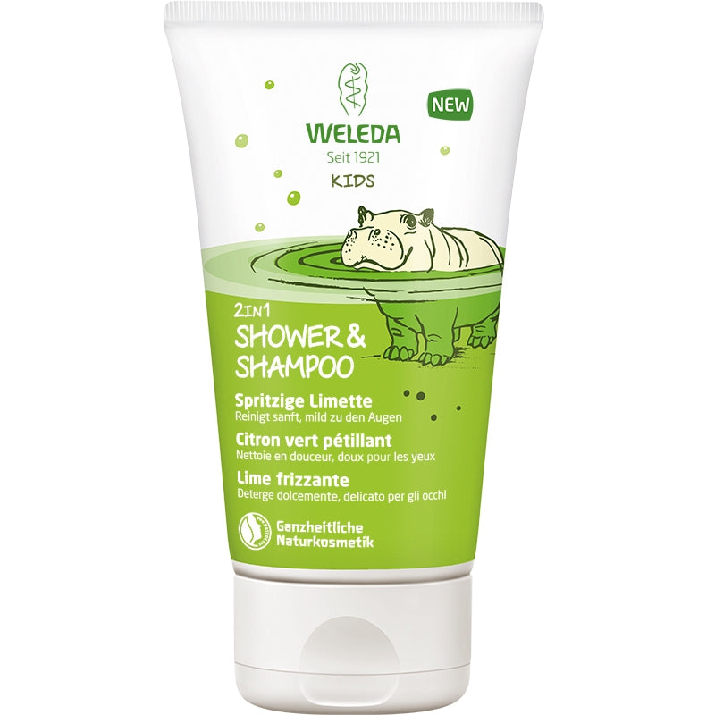 Douche & shampooing 2 en 1 enfant citron vert pétillant BIO