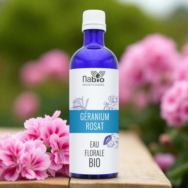 Bio-Rosen-Geranien-Blütenwasser – 200 ml – Nabio