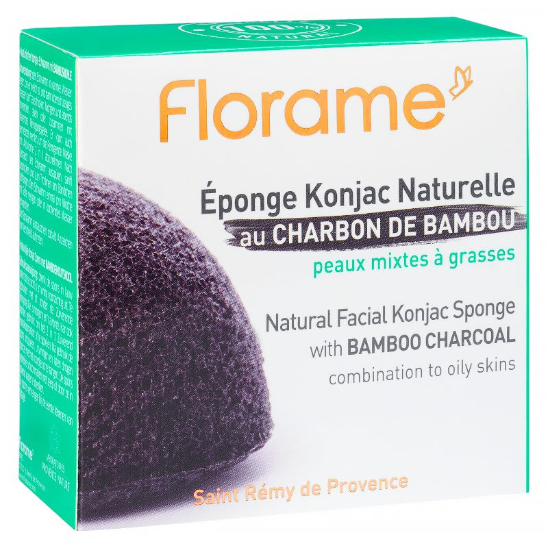 Florame - Éponge Konjac charbon de bambou 1 pièce