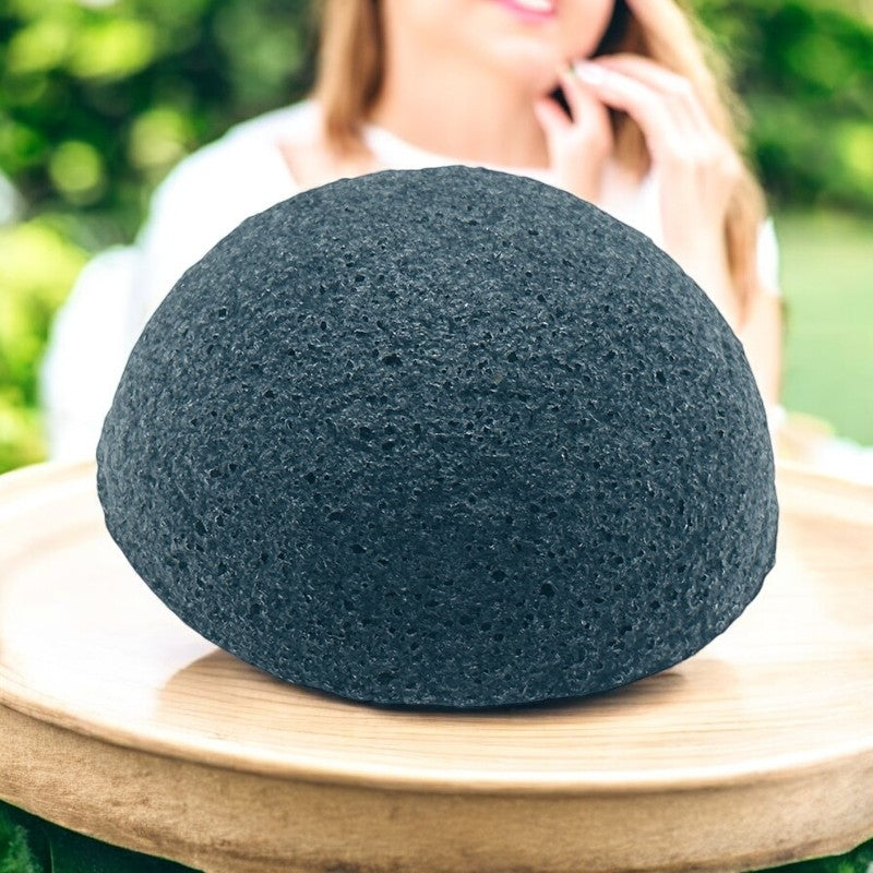 Éponge Konjac visage charbon de bambou