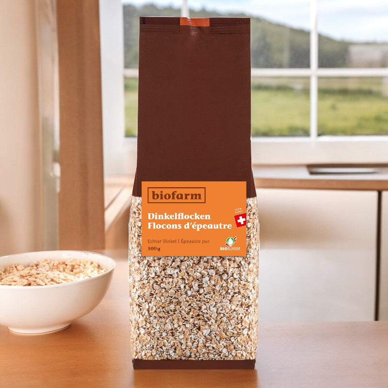 Biofarm - Bio-Dinkelflocken aus der Schweiz 500g