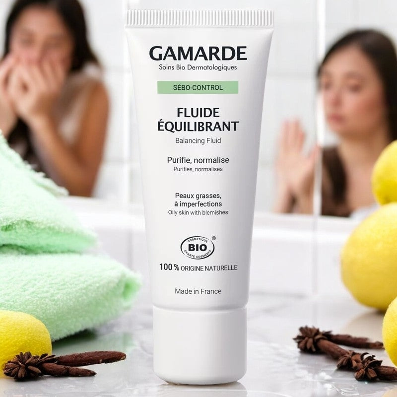 Gamarde - Fluide équilibrant BIO - purifie & normalise - peaux grasses - 40g