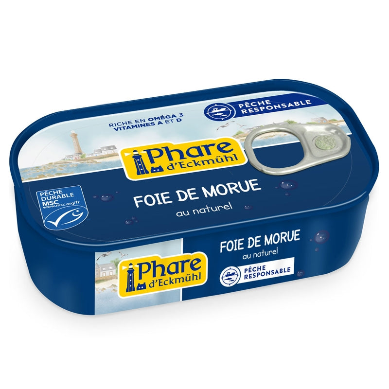 Foie de morue au naturel 121g | Phare d'Eckmühl
