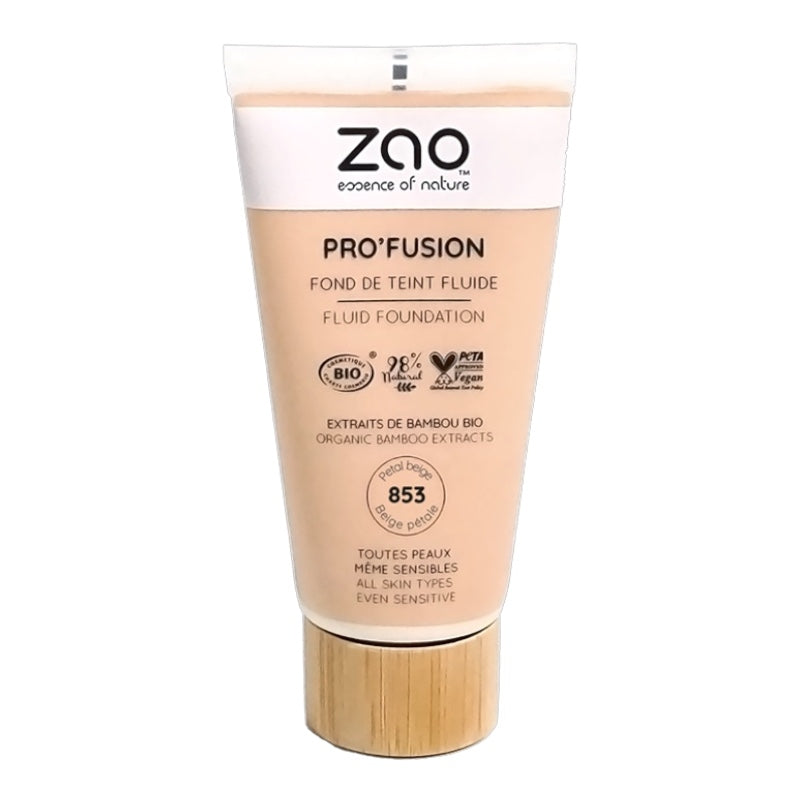 Fond de teint fluide Beige pétale N°853 BIO