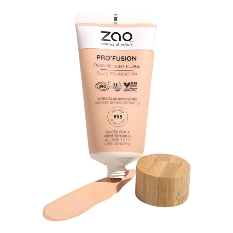 Fond de teint fluide Beige pétale N°853 BIO