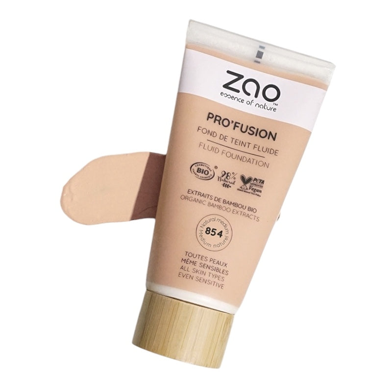 Fond de teint fluide Medium naturel N°854 BIO