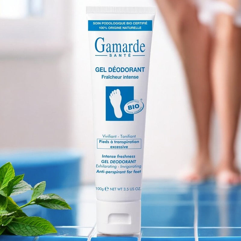 Gamarde - Gel déodorant fraîcheur intense BIO - pieds à transpiration excessive - 100g