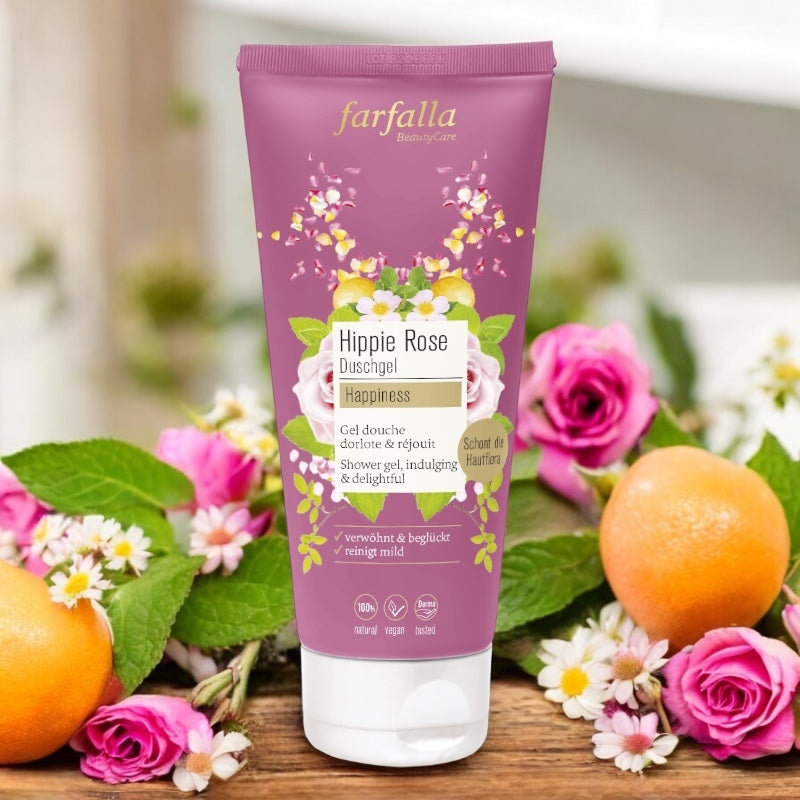 Farfalla - Gel douche BIO rose, iris, vanille & orange 200ml