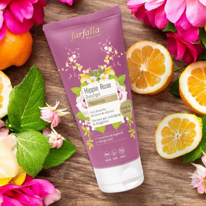 Farfalla - Gel douche BIO rose, iris, vanille & orange 200ml
