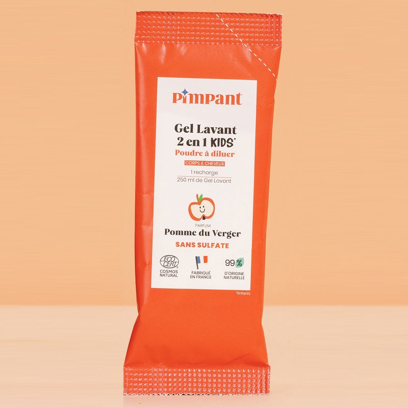Gel lavant 2 en 1 enfants poudre à diluer pomme
