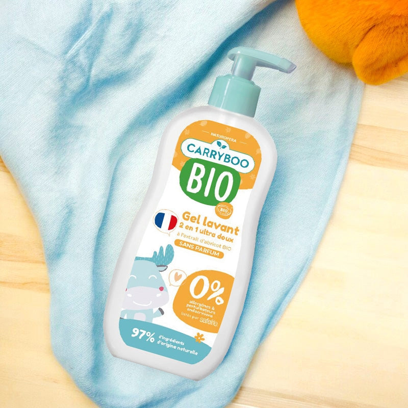 Carryboo - Gel lavant 2en1 ultra doux BIO abricot 500ml