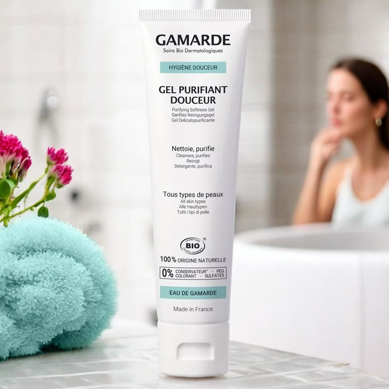 Gamarde - Gel purifiant douceur BIO - eau thermale - tous types de peaux - 100g