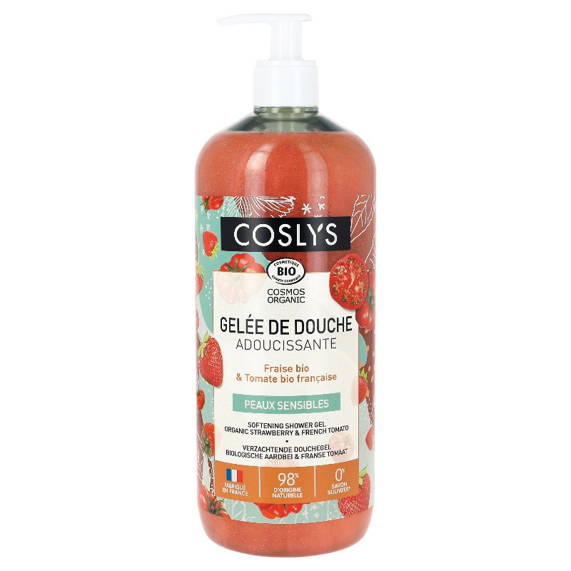 Coslys - Gelée de douche adoucissante BIO fraise & tomate 1l