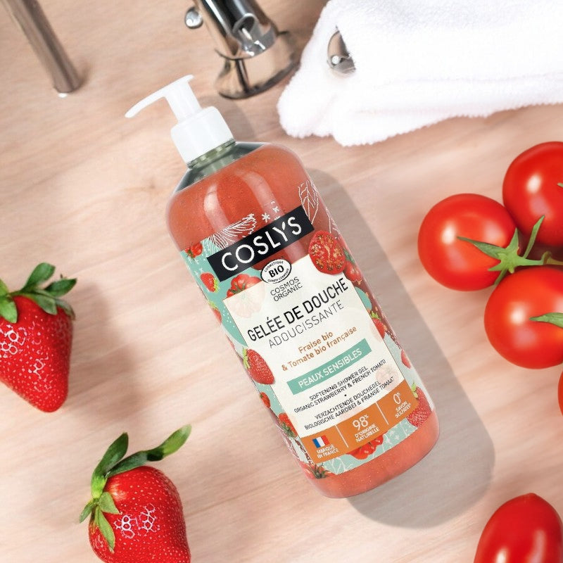Coslys - Gelée de douche adoucissante BIO fraise & tomate 1l