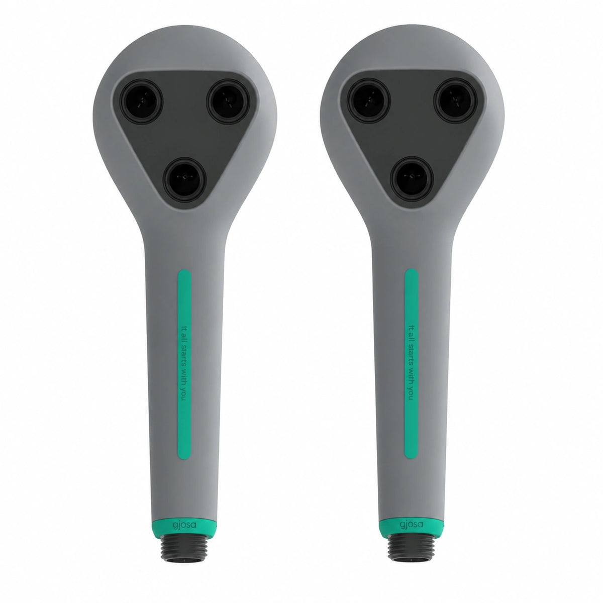 Pack - 2x Gjosa GS3 Umweltfreundlicher und wassersparender Duschkopf - Grau - Bis zu 65 % Wasserersparnis