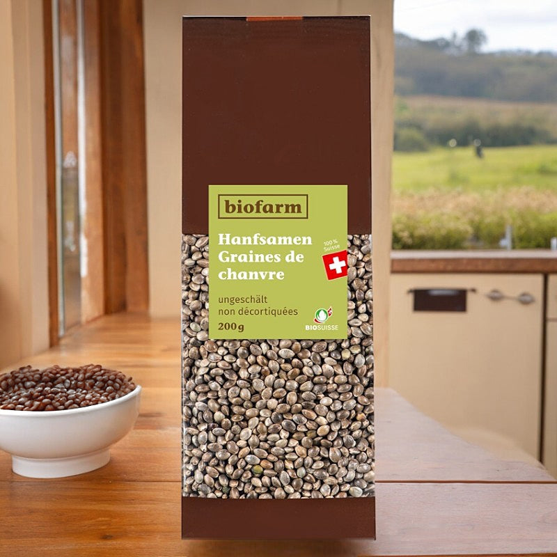 Biofarm - Graines de chanvre non décortiquées suisses BIO 200g