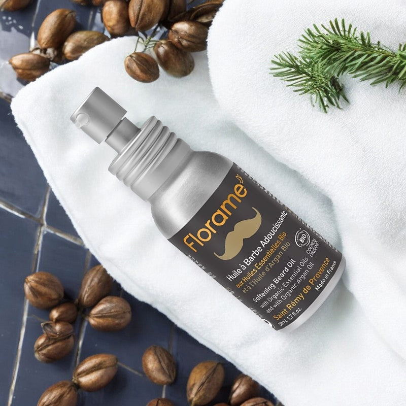 Florame - Huile à barbe adoucissante homme BIO cèdre & argan 50ml