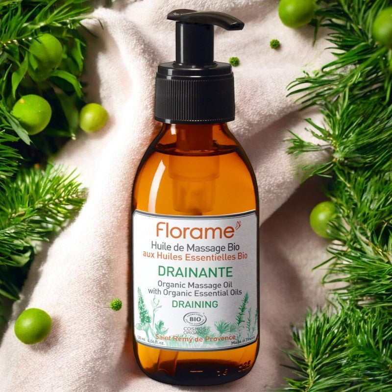 Florame - Huile de massage drainante BIO calophyllum & cèdre 120ml