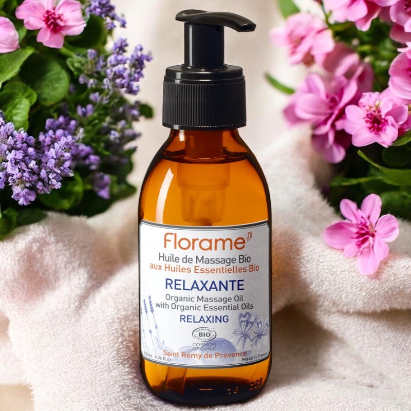 Florame - Huile de massage relaxante BIO lavande & géranium 120ml