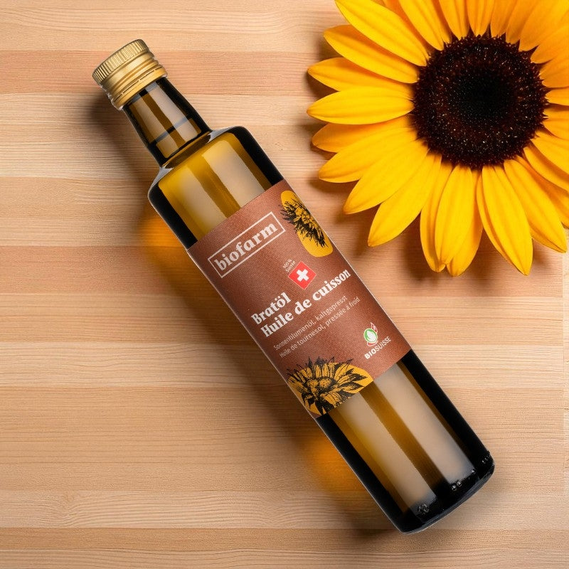 Biofarm - Bio-Sonnenblumenöl aus der Schweiz zum Kochen 500ml