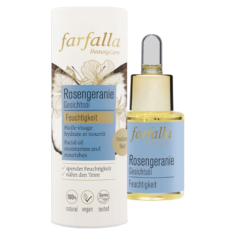 Farfalla - Feuchtigkeits-Gesichtsöl Rosengeranie BIO