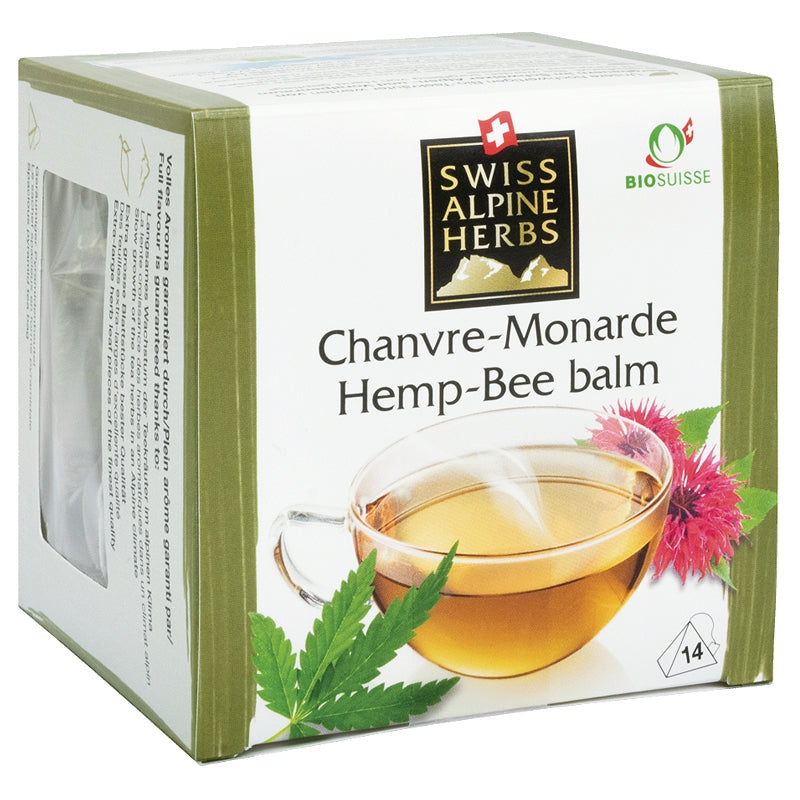 Bio-Hanf- und Monarda-Aufguss - 14 Beutel - Schweizer Alpenkräuter