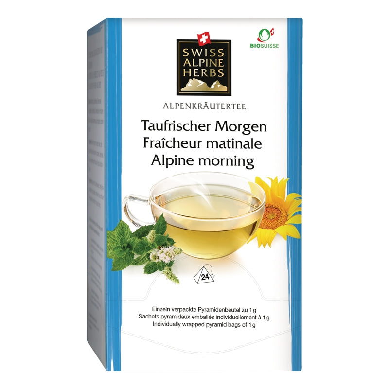 Bio-Morgentee-Erfrischung - 24 Beutel - Schweizer Alpenkräuter