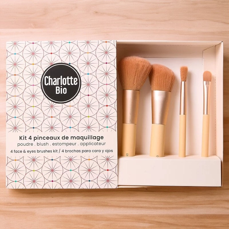 Charlotte Bio - Kit 4 pinceaux de maquillage